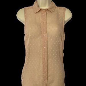 H&M Sheer Sleeveless Collared Blouse- Size 2